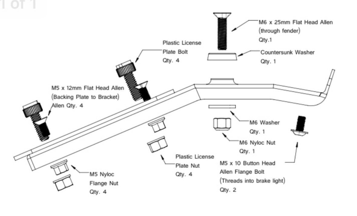 CRF License Plate Bracket kit